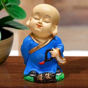 Handcrafted Ployresin Lord Buddha Dark Blue Thinking Standing Statue  Showpiece Home Decor/Office Decor/Spiritual Gift - Karigaari India Aesthetic Home Decor