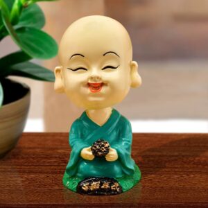 Handcrafted Ployresin Lord Buddha Green Sitting Statue  Showpiece Home Decor/Office Decor/Spiritual Gift - Karigaari India Aesthetic Home Decor