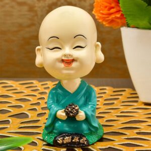 Handcrafted Ployresin Lord Buddha Green Sitting Statue  Showpiece Home Decor/Office Decor/Spiritual Gift - Karigaari India Aesthetic Home Decor