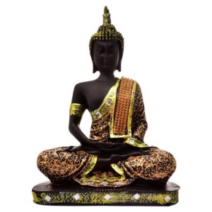 Handcrafted Ployresin Lord Buddha Meditating Statue Multicolour Showpiece Home Decor/Office Decor/Spiritual Gift - Karigaari India Aesthetic Home Decor