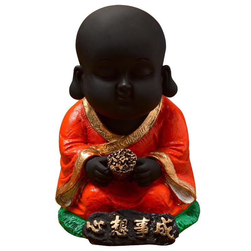 Luxurious Handmade Ployresin Lord Buddha Sitting Figure Centerpiece Home Home Decor Office Decoration Spiritual Gift Orange Colour With Goden Border Home Decor Accent 3 Handcrafted Ployresin Lord Buddha Sitting Statue Showpiece Home Decor/Office Decor/Spiritual Gift, Orange Colour With Goden Border - Karigaari India Aesthetic Home Decor