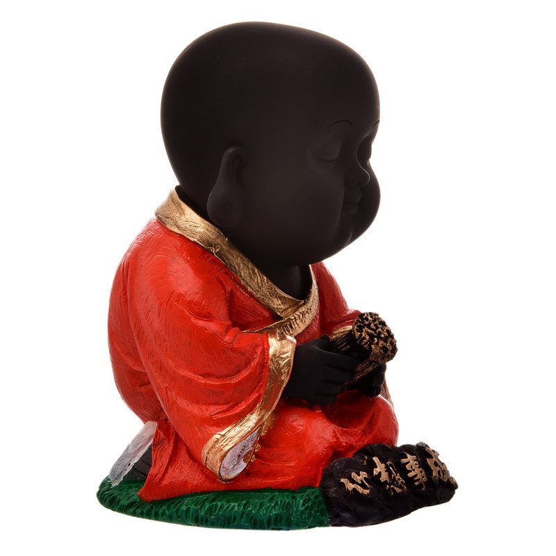 Luxurious Handmade Ployresin Lord Buddha Sitting Figure Centerpiece Home Home Decor Office Decoration Spiritual Gift Orange Colour With Goden Border Home Decor Accent 4 Handcrafted Ployresin Lord Buddha Sitting Statue Showpiece Home Decor/Office Decor/Spiritual Gift, Orange Colour With Goden Border - Karigaari India Aesthetic Home Decor