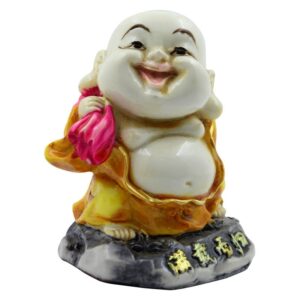 Handcrafted Ployresin Lord Buddha Stading With Laughing Statue Showpiece Home Decor/Office Decor/Spiritual Gift, Multicolour - Karigaari India Aesthetic Home Decor