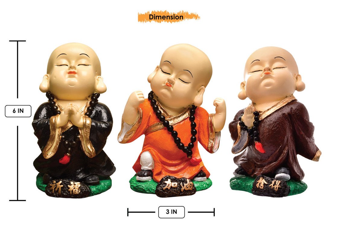 Luxurious Handmade Ployresin Standing Praying Lord Buddha Multicolour Figurine Display Piece Home Decor Office Home Decor Spiritual Gift Three Pieces Decorative Piece 5 Handcrafted Ployresin Standing, Praying Lord Buddha Multicolour Statue Showpiece Home Decor/Office Decor/Spiritual Gift, Three Pieces - Karigaari India Aesthetic Home Decor