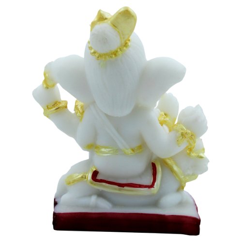 Luxurious Lord Ganesha Sitting On Mouse Figurine Distinctive Design Best For Home Home Decor White Color Stylish Accent 6 Lord Ganesha Sitting On Mouse Idol Unique Design Best for Home Decor White Color - Karigaari India Aesthetic Home Decor