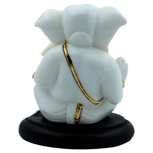 Lord Ganesha Sitting Idol Unique Design White Color Best for Home Decor - Karigaari India Aesthetic Home Decor