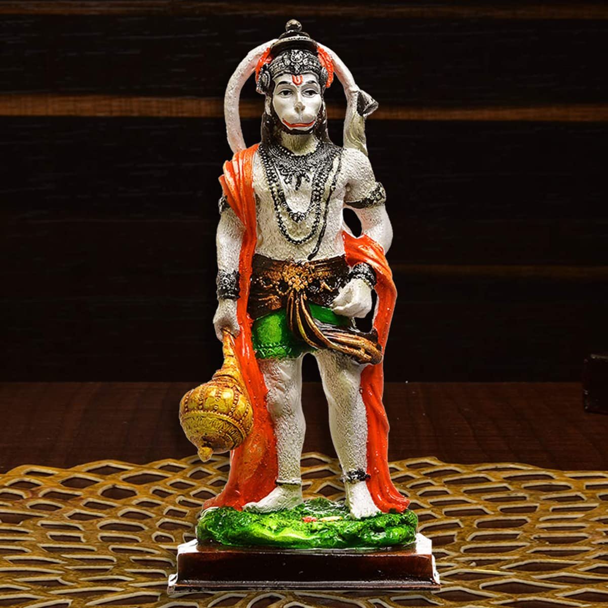 Polyresine Multicolor Standing Hanuman Idol for Home Decor I Hanuman Showpiece for Gifting - Karigaari India Aesthetic Home Decor