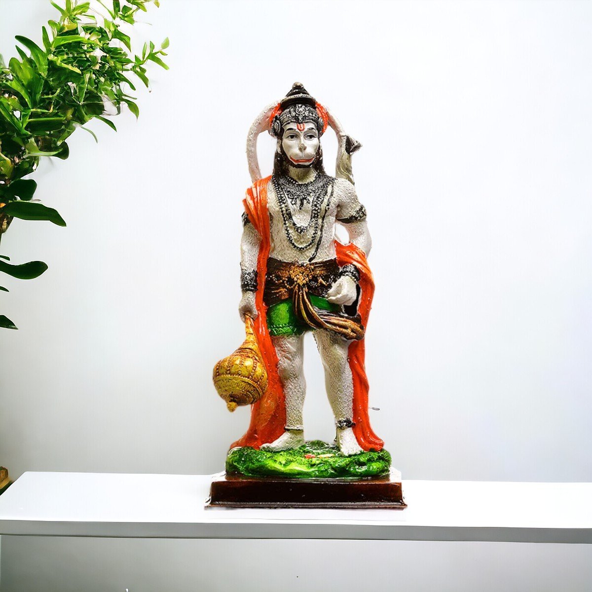 Polyresine Multicolor Standing Hanuman Idol for Home Decor I Hanuman Showpiece for Gifting - Karigaari India Aesthetic Home Decor