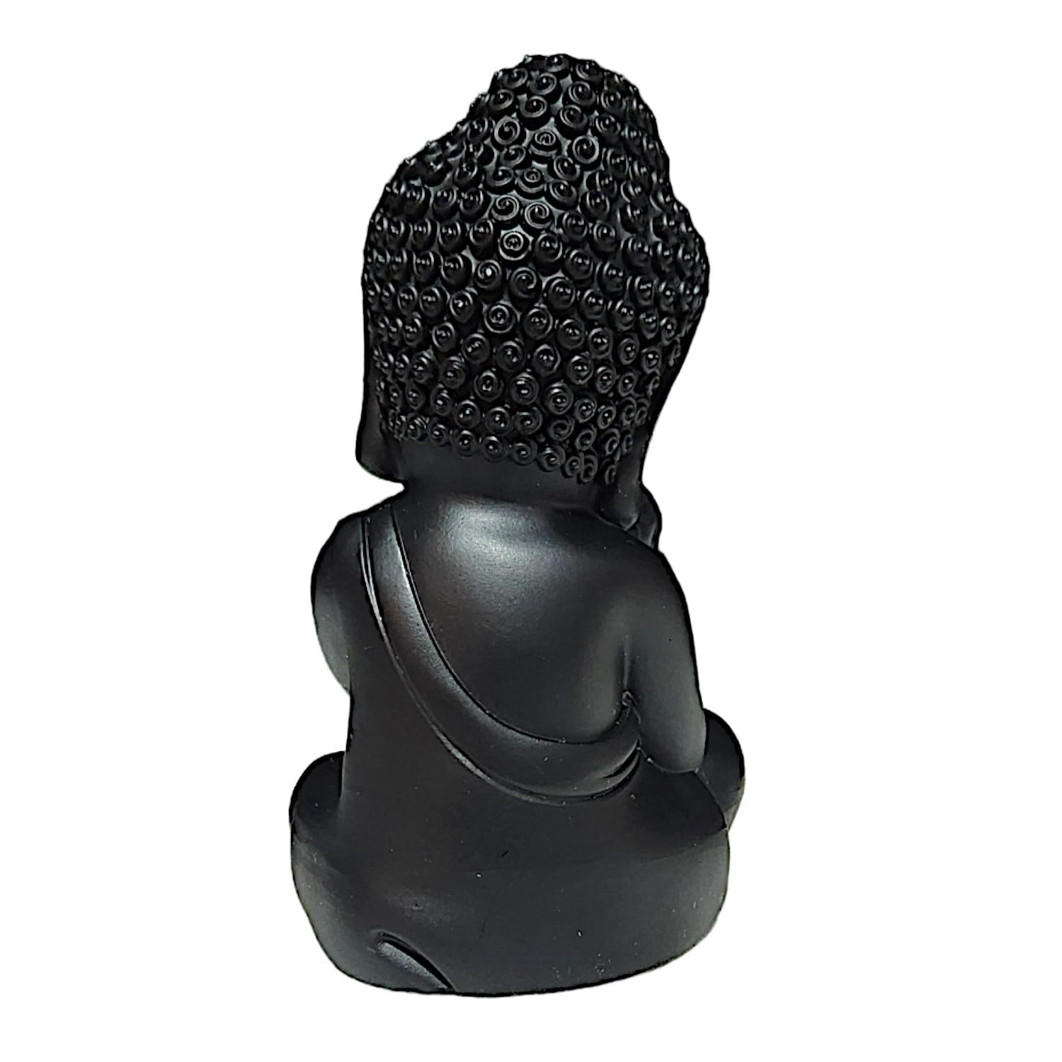 Luxurious Serene Little Buddha Monk Figurine Meditating Black Resin Crafted Figure For Peace Home Decor Luxurious Accent 5