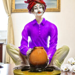 Shaping Tradition in Resin: Karigaari Potter of Rajasthan - Earthy Home Accent - Karigaari India Aesthetic Home Decor