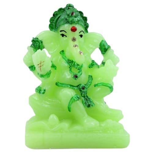 Luxurious Stunning Lord Ganesha Sitting Distinctive Crystal Green Colour Figure With Dark Green Colour Ornaments For Home Home Decor Unique Decor Piece 2 Beautiful Lord Ganesha sitting Unique Crystal Green Colour Idol with Dark Green Colour Ornaments for Home Decor - Karigaari India Aesthetic Home Decor