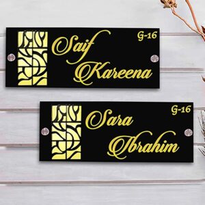 Beautiful Sturdy Acrylic Name Plate for House Personalized Custom Decor - Karigaari India Aesthetic Home Decor