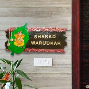 Durable Stylish Wooden Name Plate for Home Personalized Beautiful - Karigaari India Aesthetic Home Decor