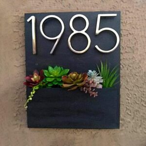 Wooden Planter Number Plate for House Outdoor - Karigaari India Aesthetic Home Decor