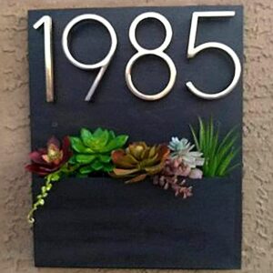 Wooden Planter Number Plate for House Outdoor - Karigaari India Aesthetic Home Decor