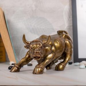 Antique Resin Finish Charging Bull Home Accent - Karigaari India Aesthetic Home Decor