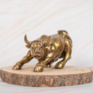Antique Resin Finish Charging Bull Home Accent - Karigaari India Aesthetic Home Decor
