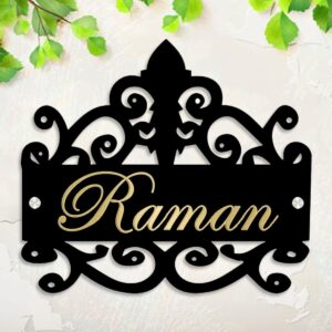 Black Acrylic Beautiful Durable Name Plate for Home Custom Wooden Stylish - Karigaari India Aesthetic Home Decor
