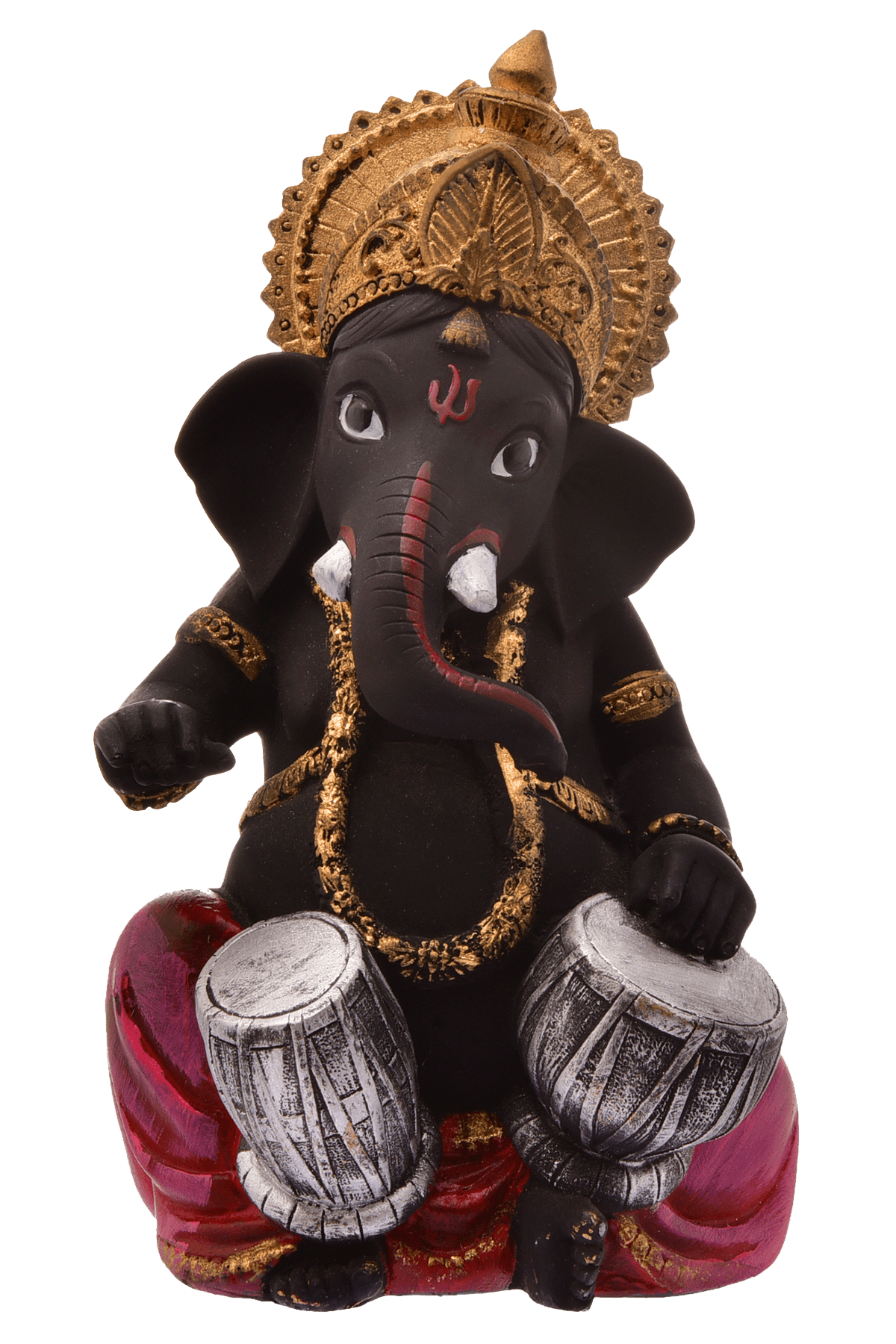 Modern Black Resin Crafted Tabla Ganesha Figurine Musical Ganpati Murti For Home Home Decor Mandir Festive Gifting Unique Decor Piece 2 Black Resin Tabla Ganesha Idol Musical Ganpati Murti for Home Decor, Mandir & Festive Gifting - Karigaari India Aesthetic Home Decor
