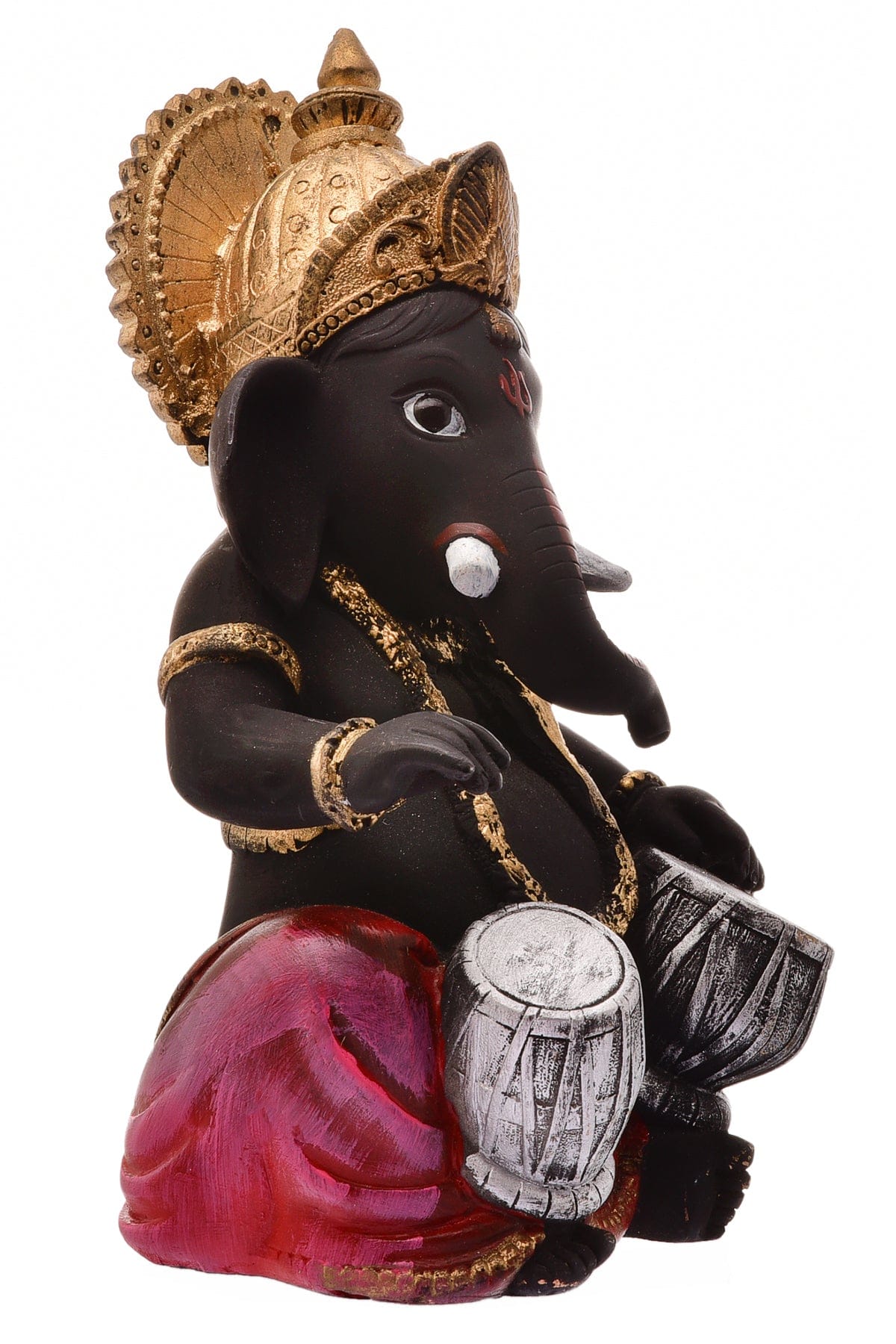 Modern Black Resin Crafted Tabla Ganesha Figurine Musical Ganpati Murti For Home Home Decor Mandir Festive Gifting Unique Decor Piece 4 Black Resin Tabla Ganesha Idol Musical Ganpati Murti for Home Decor, Mandir & Festive Gifting - Karigaari India Aesthetic Home Decor
