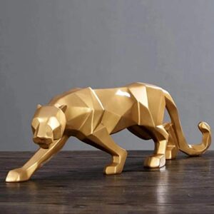 Modern Animal Figurine - Geometric Panther Art - Karigaari India Aesthetic Home Decor