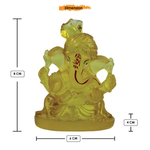 Unique Design Lord Ganesha Sitting Crystal Light Yellow Color Idol Best for Home Decor - Karigaari India Aesthetic Home Decor