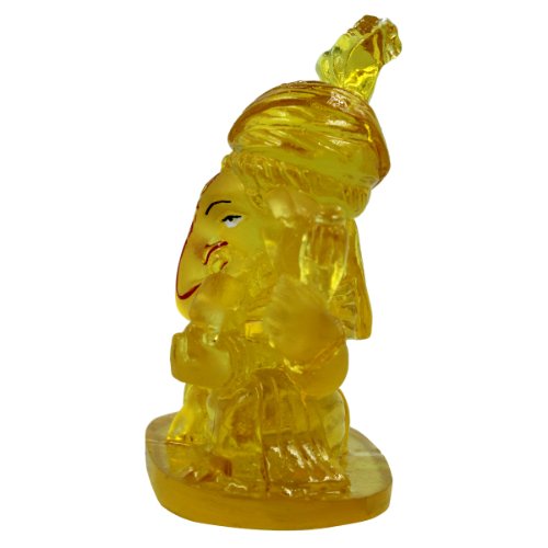 Unique Design Lord Ganesha Sitting Crystal Light Yellow Color Idol Best for Home Decor - Karigaari India Aesthetic Home Decor