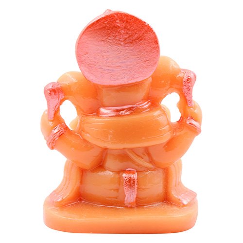 Unique Design Lord Ganesha Sitting Idol Orange Color Best for Home Decor - Karigaari India Aesthetic Home Decor