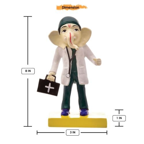 Unique Lord Ganesha Idol In Doctor Dress Best Item for Home Decor Multicolor - Karigaari India Aesthetic Home Decor