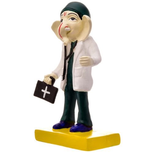 Unique Lord Ganesha Idol In Doctor Dress Best Item for Home Decor Multicolor - Karigaari India Aesthetic Home Decor