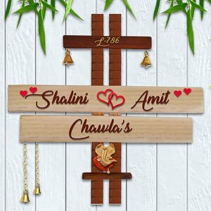 Stylish Personalized Wooden Name Plate for Home Office Durable - Karigaari India Aesthetic Home Decor