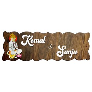 Stylish Custom Wooden Name Plate for House Durable Beautiful - Karigaari India Aesthetic Home Decor