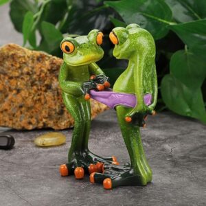 Funny Frog Figurine Resin Decor - Quirky Gift - Karigaari India Aesthetic Home Decor