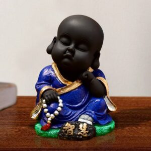 Handcrafted Ployresin Lord Buddha Sitting And Sleeping  Statue Dark Blue Colour  Showpiece Home Decor/Office Decor/Spiritual Gift - Karigaari India Aesthetic Home Decor