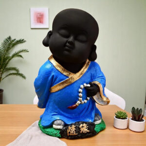 Handcrafted Ployresin Standing Black And Blue Colour Lord Buddha Statues Showpiece Home Decor/Office Decor/Spiritual Gift - Karigaari India Aesthetic Home Decor