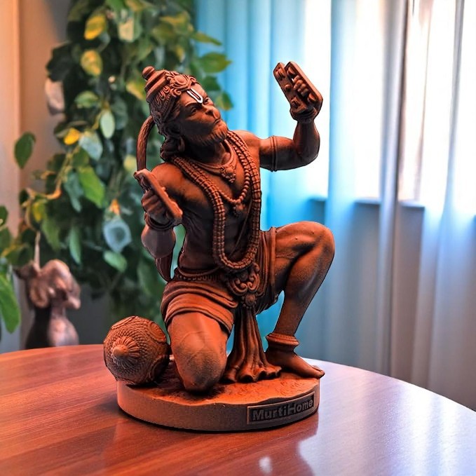 Modern Hanuman Resin Crafted Figurine Bajrangbali Figurine Home Decor Accent 1 Hanuman Resin Idol - Bajrangbali Statue - Karigaari India Aesthetic Home Decor