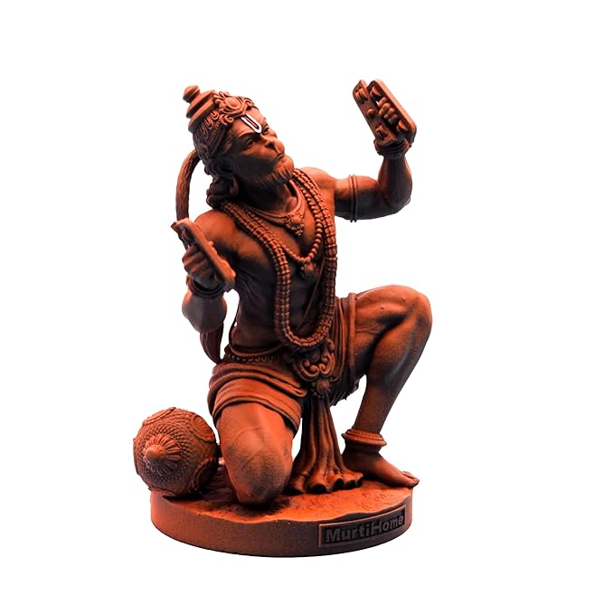 Modern Hanuman Resin Crafted Figurine Bajrangbali Figurine Home Decor Accent 4 Hanuman Resin Idol - Bajrangbali Statue - Karigaari India Aesthetic Home Decor
