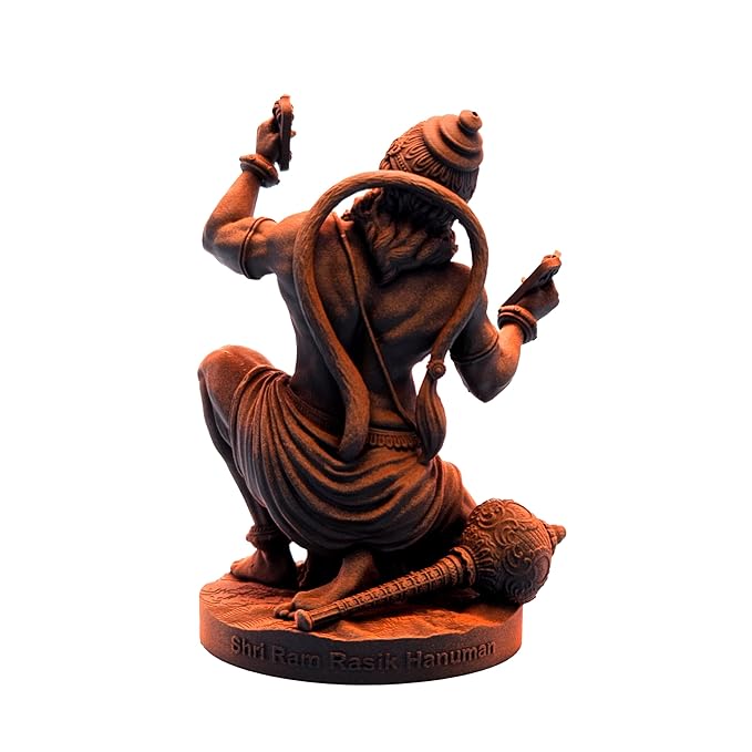 Modern Hanuman Resin Crafted Figurine Bajrangbali Figurine Home Decor Accent 5 Hanuman Resin Idol - Bajrangbali Statue - Karigaari India Aesthetic Home Decor