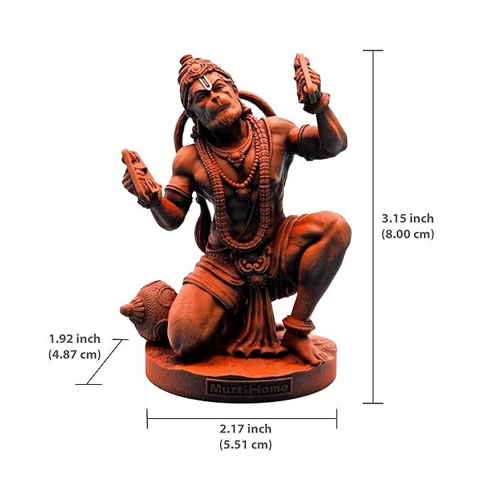 Modern Hanuman Resin Crafted Figurine Bajrangbali Figurine Home Decor Accent 7 Hanuman Resin Idol - Bajrangbali Statue - Karigaari India Aesthetic Home Decor