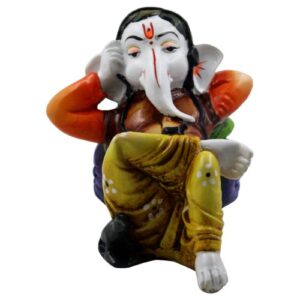 Lord Ganesha Relaxing multiolor Idol for Home Decor - Karigaari India Aesthetic Home Decor