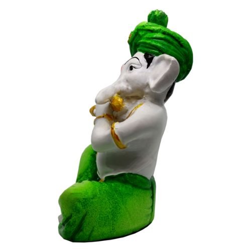 Modern Lord Ganesha Statue Playing Flute Best Distinctive Design Green For Home Decor Premium Home Decor 4 Lord Ganesha Idol Playing Flute Best & Unique Design Green for Home Decor - Karigaari India Aesthetic Home Decor