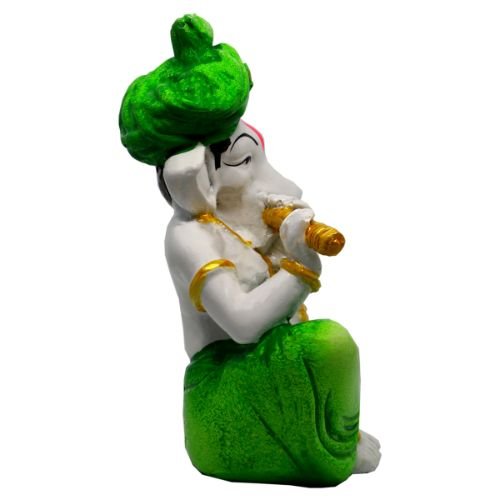 Modern Lord Ganesha Statue Playing Flute Best Distinctive Design Green For Home Decor Premium Home Decor 5 Lord Ganesha Idol Playing Flute Best & Unique Design Green for Home Decor - Karigaari India Aesthetic Home Decor