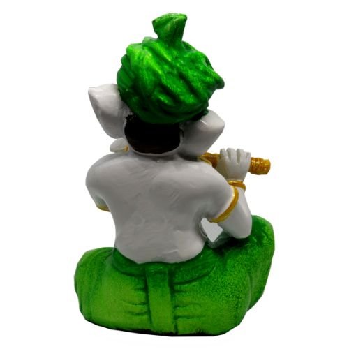 Modern Lord Ganesha Statue Playing Flute Best Distinctive Design Green For Home Decor Premium Home Decor 6 Lord Ganesha Idol Playing Flute Best & Unique Design Green for Home Decor - Karigaari India Aesthetic Home Decor
