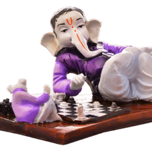 Lord Ganesha's Game: Unique Resin Chess Statue for Home, Office & Spiritual Space - Karigaari India Aesthetic Home Decor