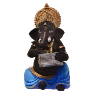Melodic Blessings Ganesha: Intricately Crafted Resin Idol with Harmonium - Spiritual & Festive - Karigaari India Aesthetic Home Decor