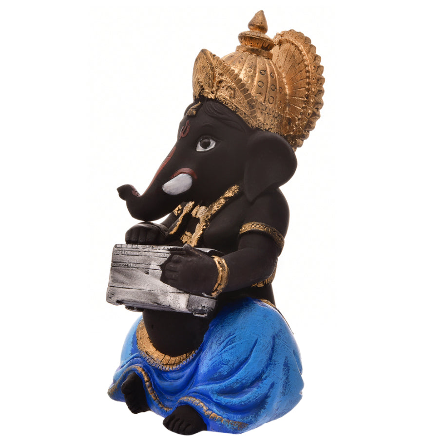 Modern Melodic Blessings Ganesha Intricately Crafted Resin Crafted Statue With Harmonium Spiritual Festive Unique Decor Piece 3 Melodic Blessings Ganesha: Intricately Crafted Resin Idol with Harmonium - Spiritual & Festive - Karigaari India Aesthetic Home Decor