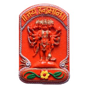 Panchmukhi Hanuman Wall Hanging | Resin Idol for Home & Office - Karigaari India Aesthetic Home Decor