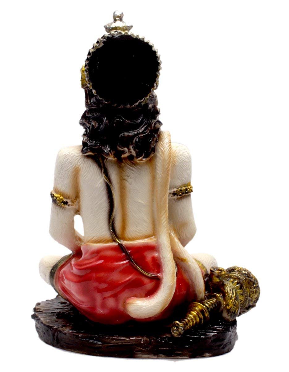 Modern Resin Crafted Meditating God Hanuman Centerpiece Yellow Multicolour 6 5 Inches X 4 5 Inches Decorative Piece 5 Resin Meditating God Hanuman Showpiece (Yellow, Multicolour, 6.5 inches x 4.5 inches) - Karigaari India Aesthetic Home Decor