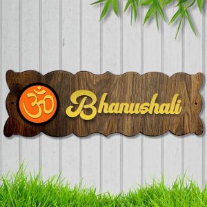 Beautiful Personalized Wooden Name Plate for House Custom Durable - Karigaari India Aesthetic Home Decor