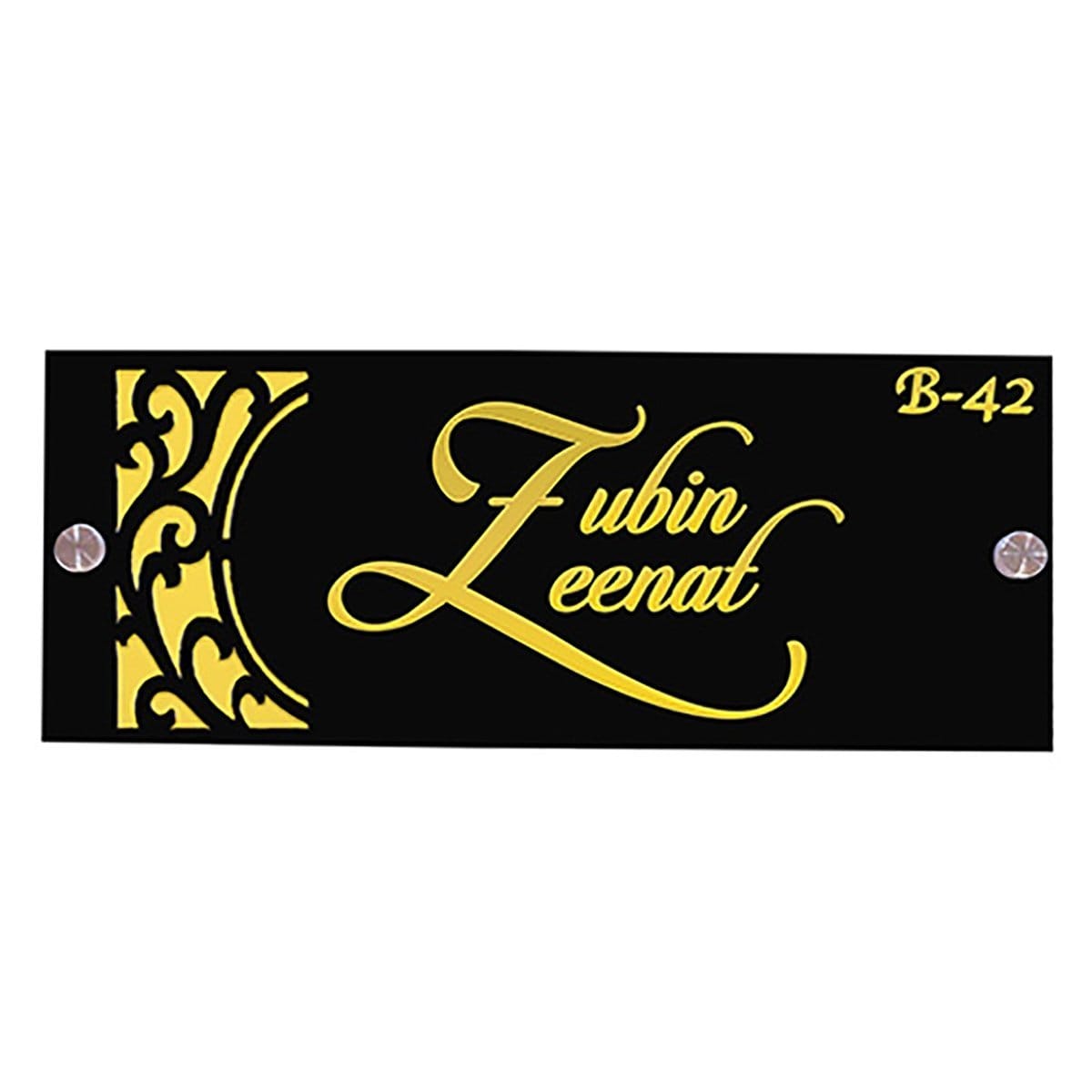 Modern Stunning Fashionable Plexiglass Name Plaque For Office Home Custom Sturdy Stylish Accent 2 Beautiful Stylish Acrylic Name Plate for Office Home Custom Durable - Karigaari India Aesthetic Home Decor